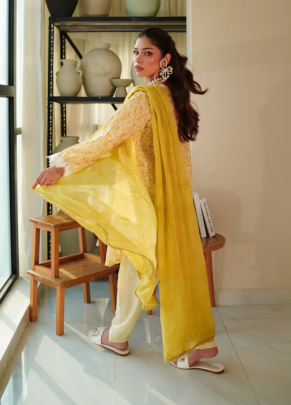 Menaal RTW Chikankari Lawn 3 Piece Suit SUNVEIL - Casual Collection
