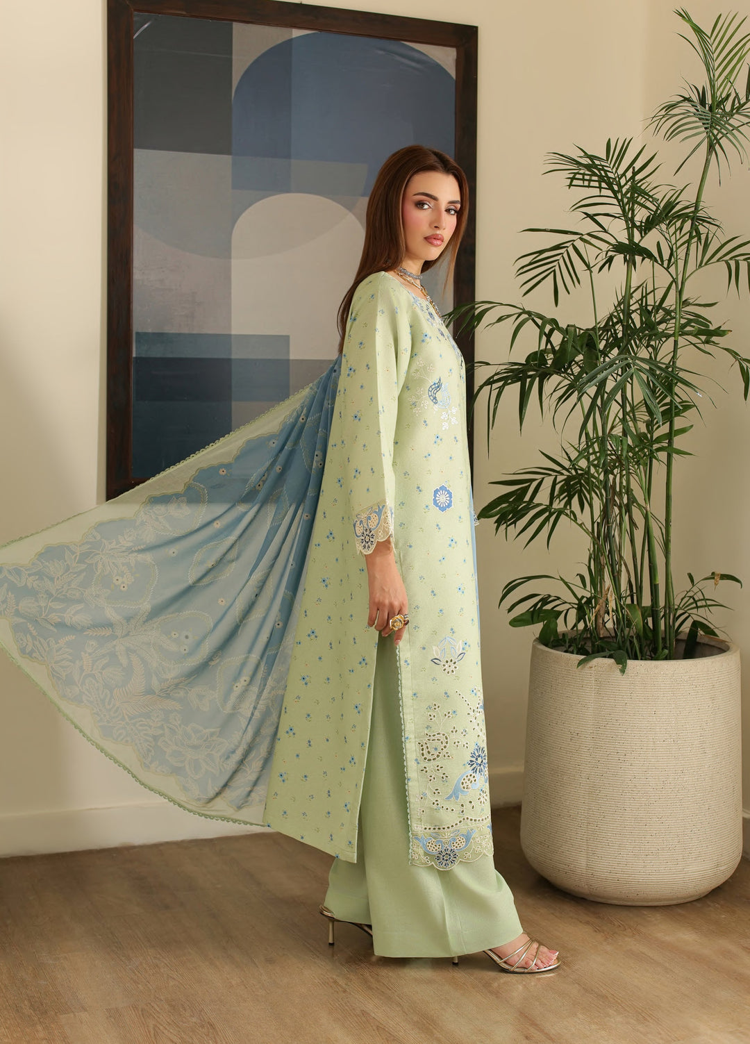 Sahl by Rashid Textiles Unstitched Embroidered Lawn Karandi 3 Piece Suit RT26USLK D-3914 - Casual Collection