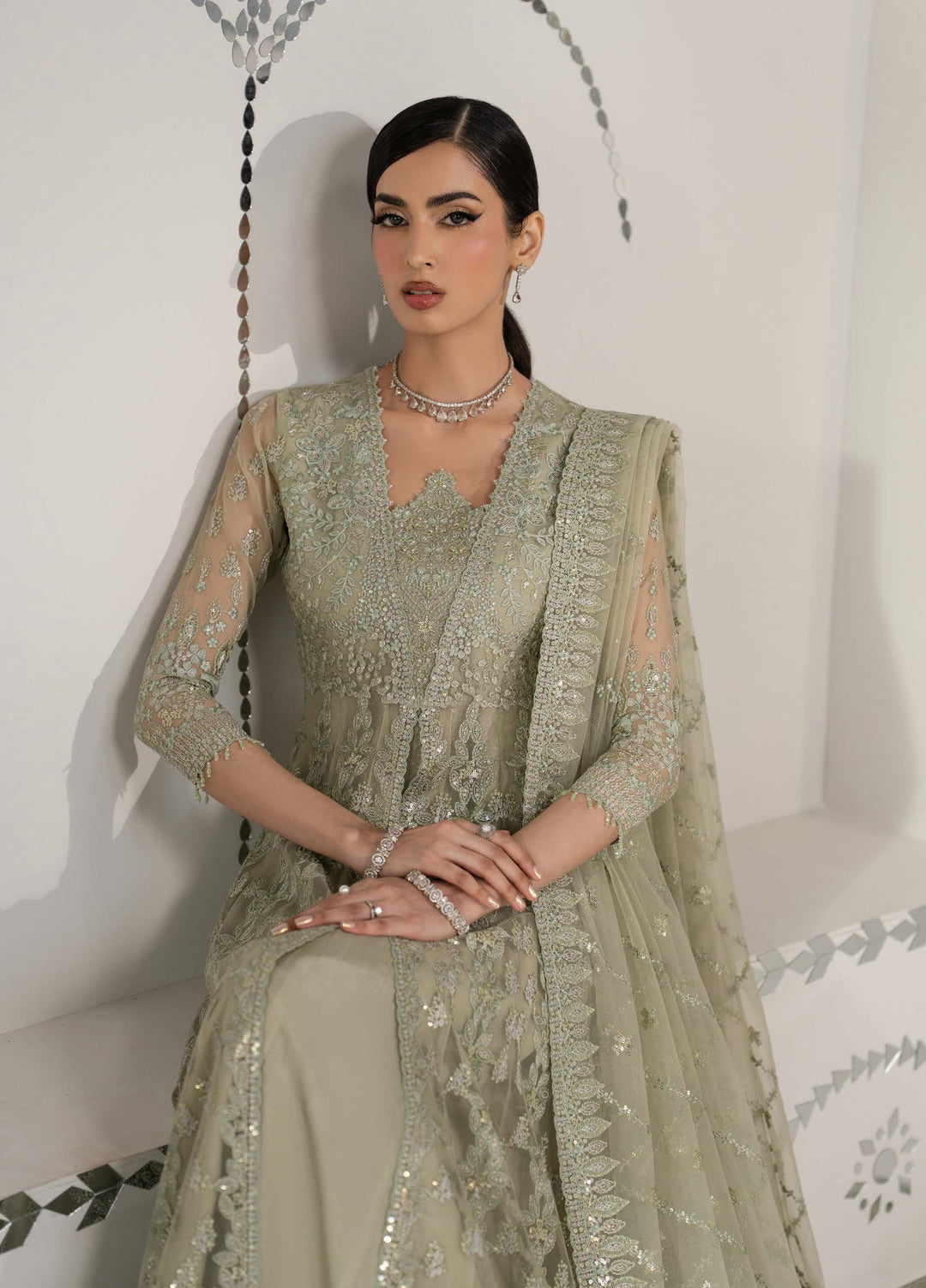 Shehnai by Lavish Premium Unstitched Embroidered Organza 3 Piece Suit LVP26USO SH-02 GULBAHAR - Wedding Collection