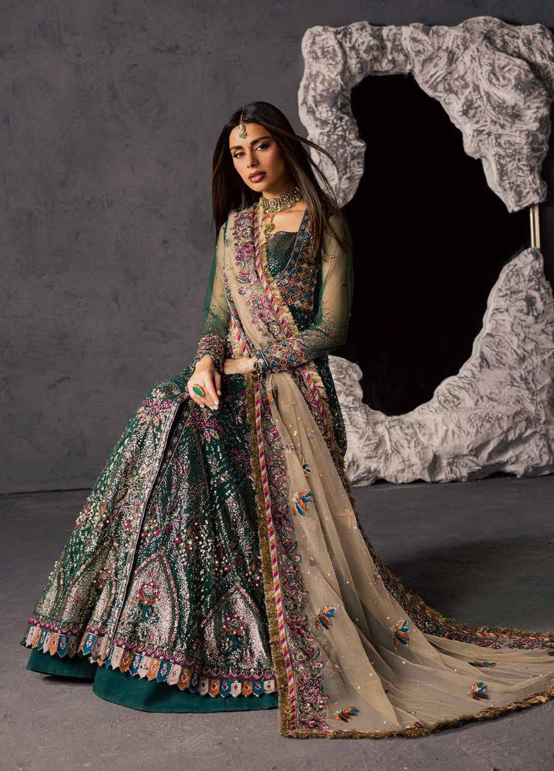 Muse Formal by Nureh Unstitched Embroidered Net 4 Piece Suit NU26UMF NFM-01 - Wedding Collection