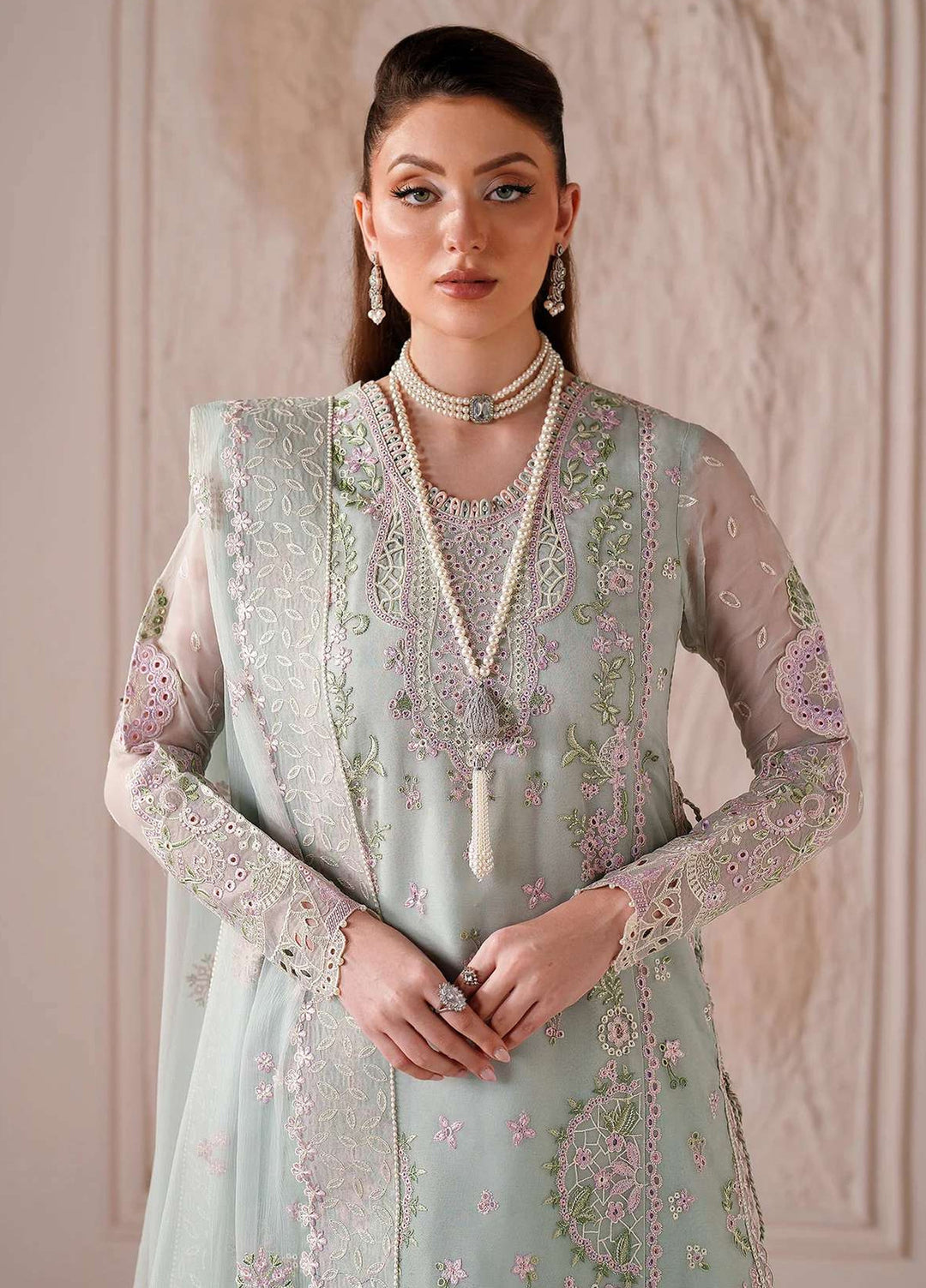 Alizeh Fashion Unstitched Embroidered Chiffon 3 Piece Suit AF26UCF AF-BDHG-5040-Nayla - Festive Collection