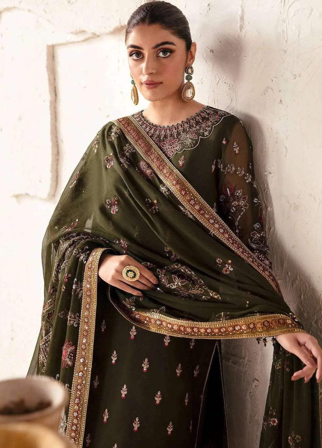 Alizeh Fashion Unstitched Embroidered Chiffon 3 Piece Suit AF26UCF AF-CH-2169-Kanza - Festive Collection