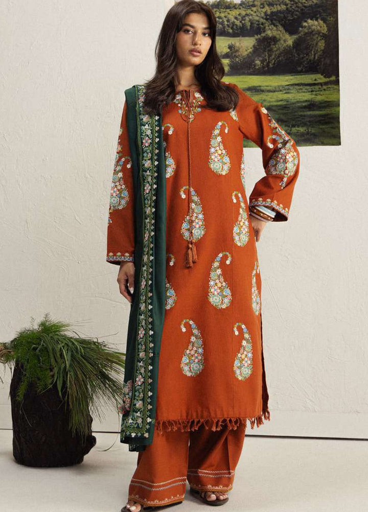 Coco by Zara Shahjahan Unstitched Khaddar 3 Piece Suit CZS26UKW SHIREEN 6B - Winter Collection