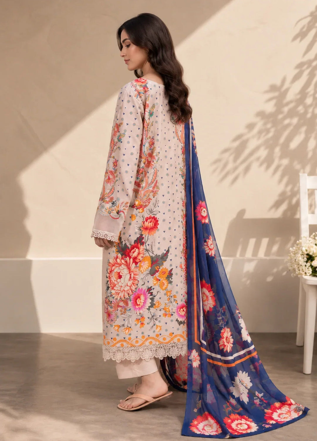 Chandan Nagri Women RTW Embroidered Lawn 3 Piece Suit Ferelle Mist - Festive Collection