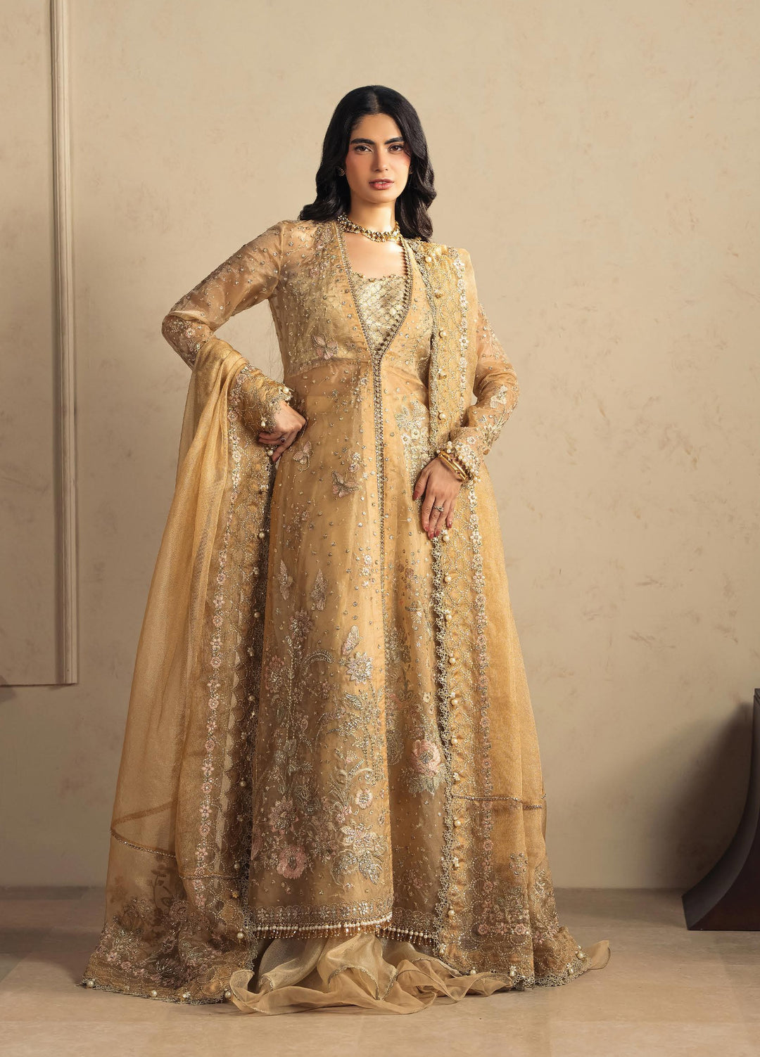 Luminara by Ayzel Unstitched Embroidered Organza 3 Piece Suit AAF26UWL Amanel AYZ-174 - Wedding Collection