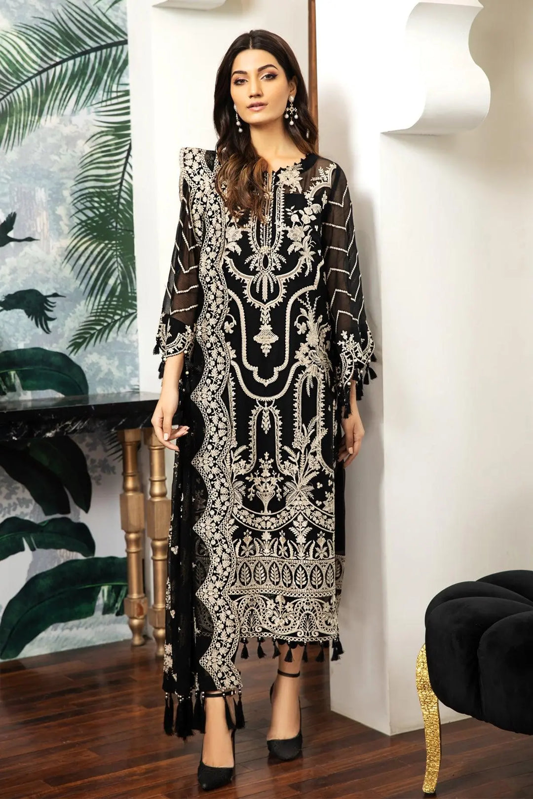 Alizeh Fashion Unstitched Embroidered Chiffon 3 Piece Suit AF26UCF AF-CH-2063-Clara - Festive Collection