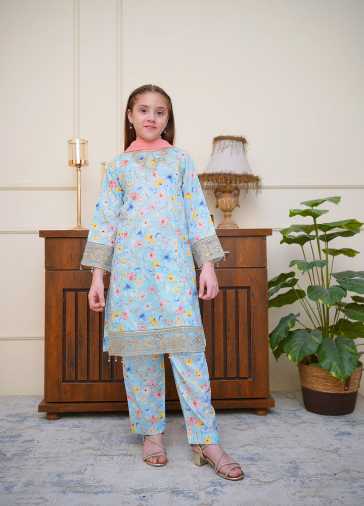 Shanzey Girls RTW Embroidered Lawn 3 Piece Suit SZ26PL SHK-6804 - Casual Collection