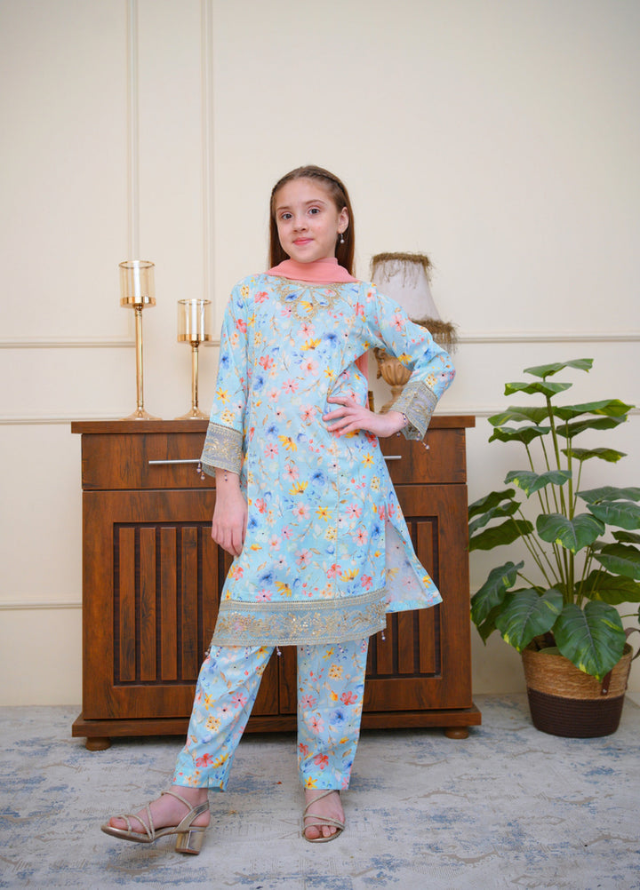 Shanzey Girls RTW Embroidered Lawn 3 Piece Suit SZ26PL SHK-6804 - Casual Collection