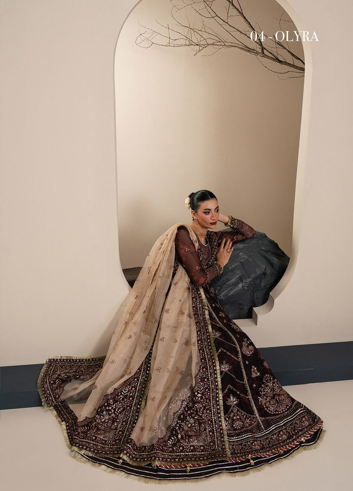 Kalani by Xenia Formals Unstitched Embroidered Chiffon 3 Piece Suit XE26UKW 04-OLYRA - Wedding Collection