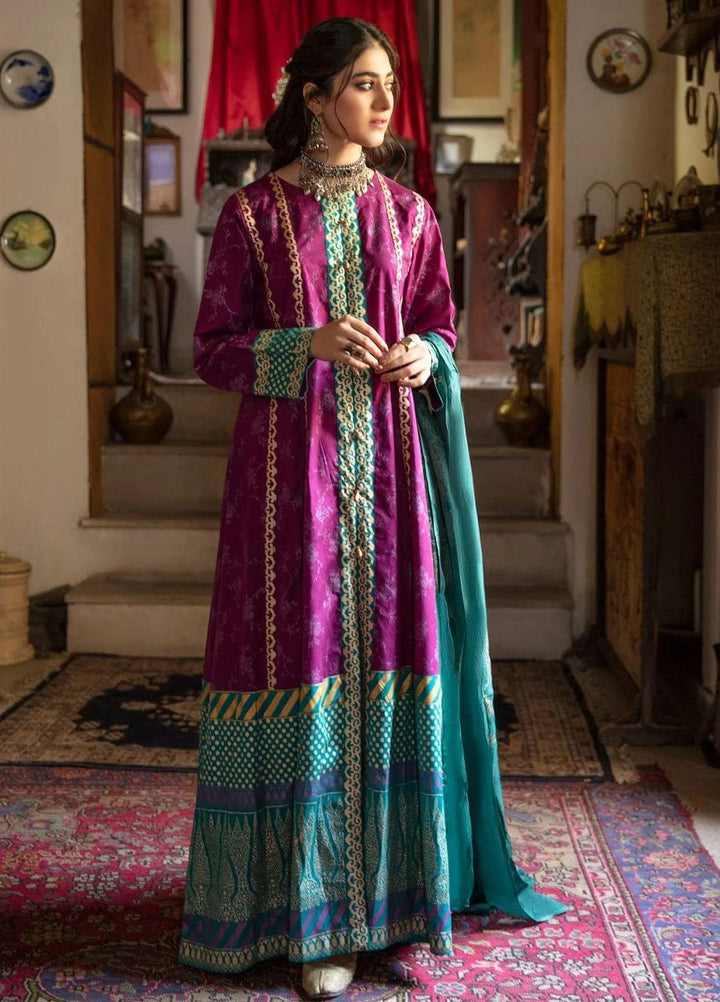 Garnet Clothing Pret Luxury Pret Screen Printed Lawn Frock REHBAR