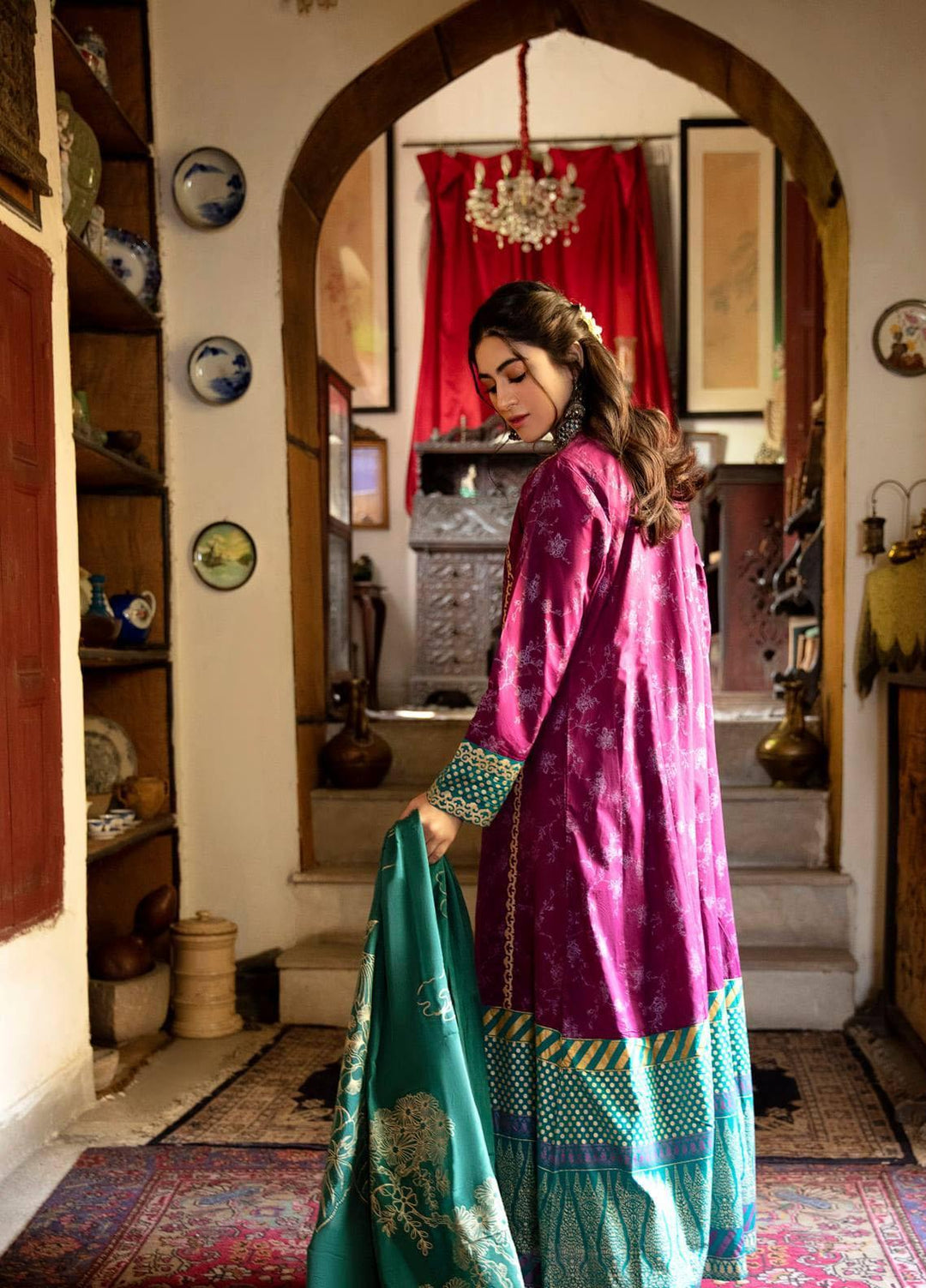 Garnet Clothing Screen Printed Lawn Stitched 2 Piece Suit REHBAR