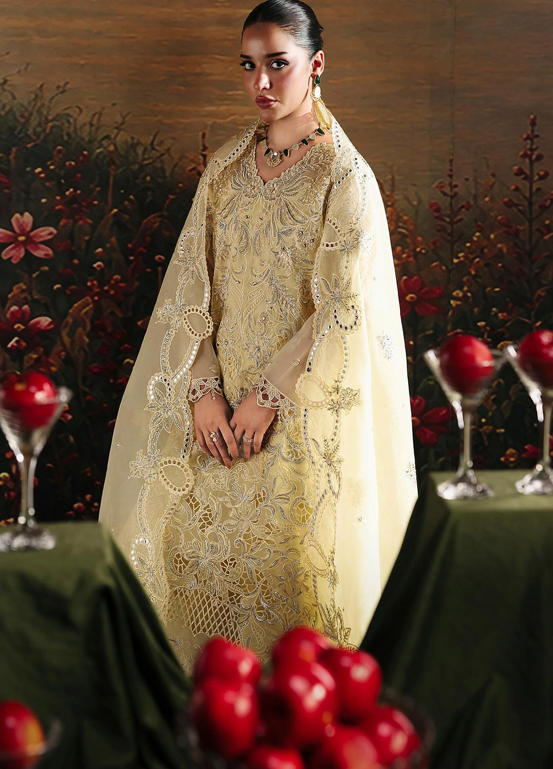 Sage by Rajbari Unstitched Embroidered Organza 4 Piece Suit RB26SW Simer 04 - Wedding Collection