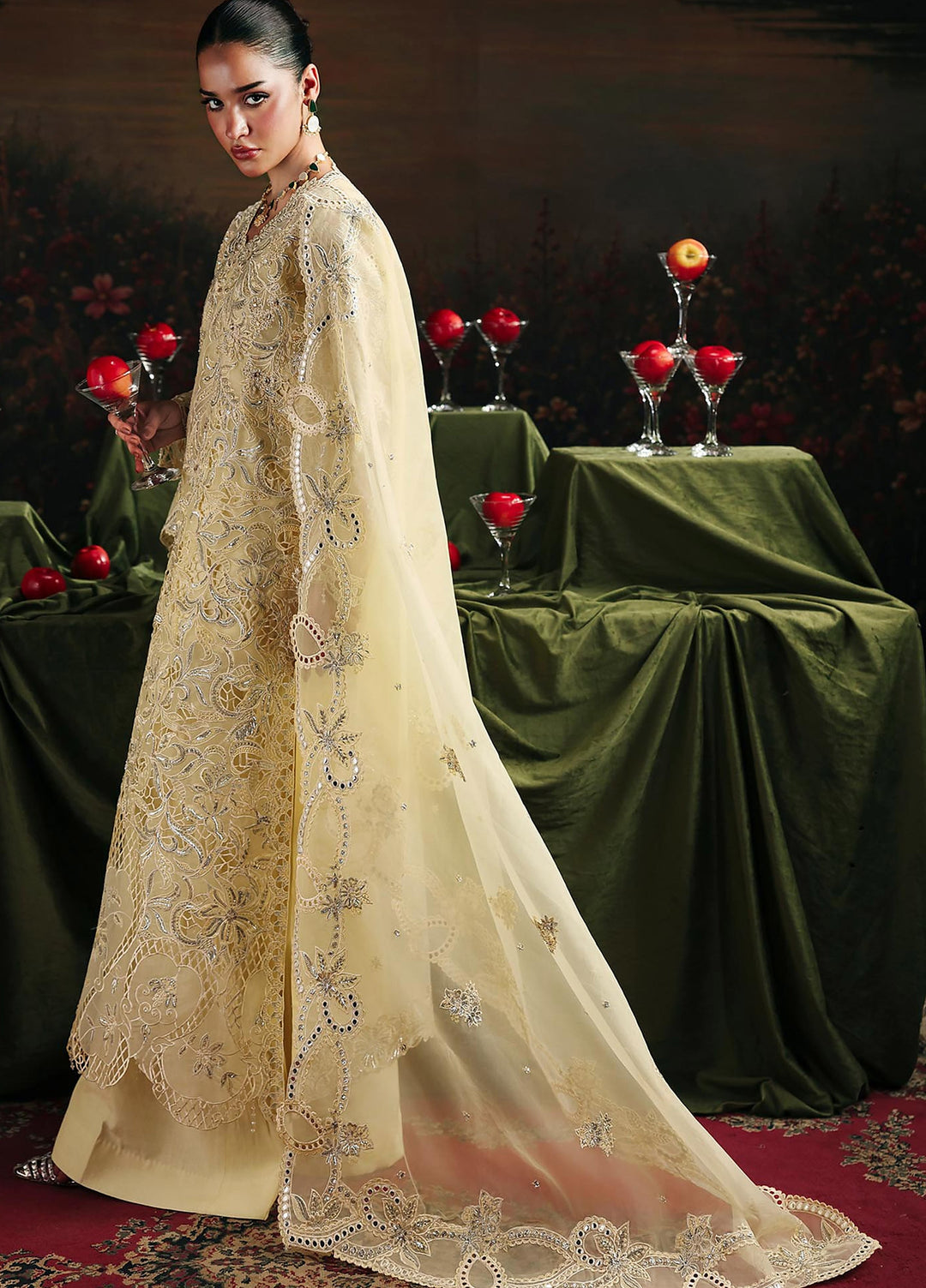 Sage by Rajbari Unstitched Embroidered Organza 4 Piece Suit RB26SW Simer 04 - Wedding Collection