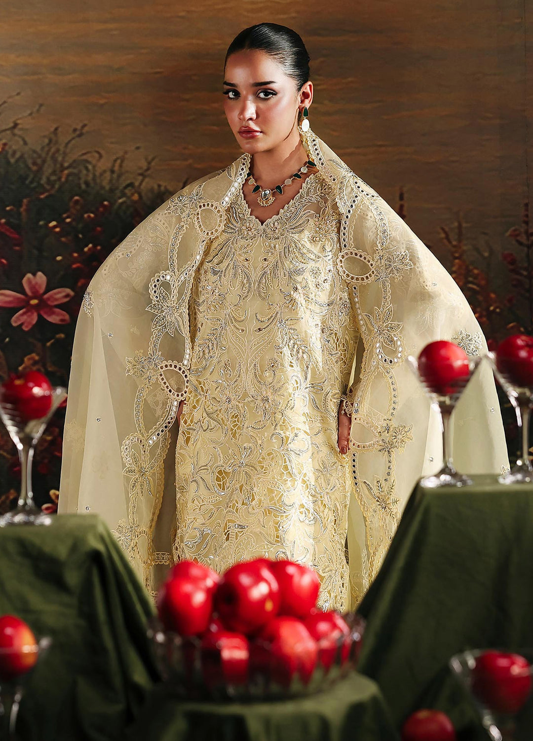 Sage by Rajbari Unstitched Embroidered Organza 4 Piece Suit RB26SW Simer 04 - Wedding Collection