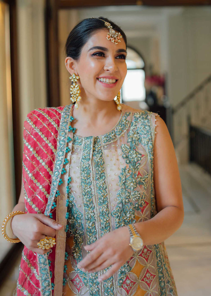 Desi Wedding Ho Rae Hai by Crimson Embroidered Organza Suits Unstitched 3 Piece CR22WD 6B Rose - Wedding Collection