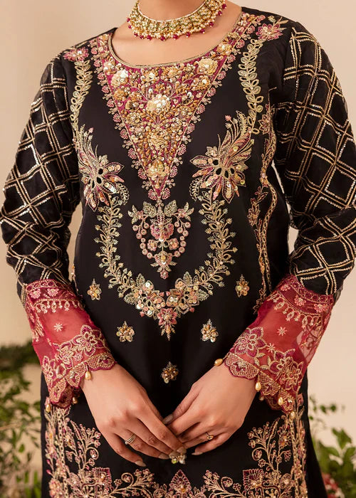 Diara Couture Pret Embroidered Organza 3 Piece Suit Eleanor Black