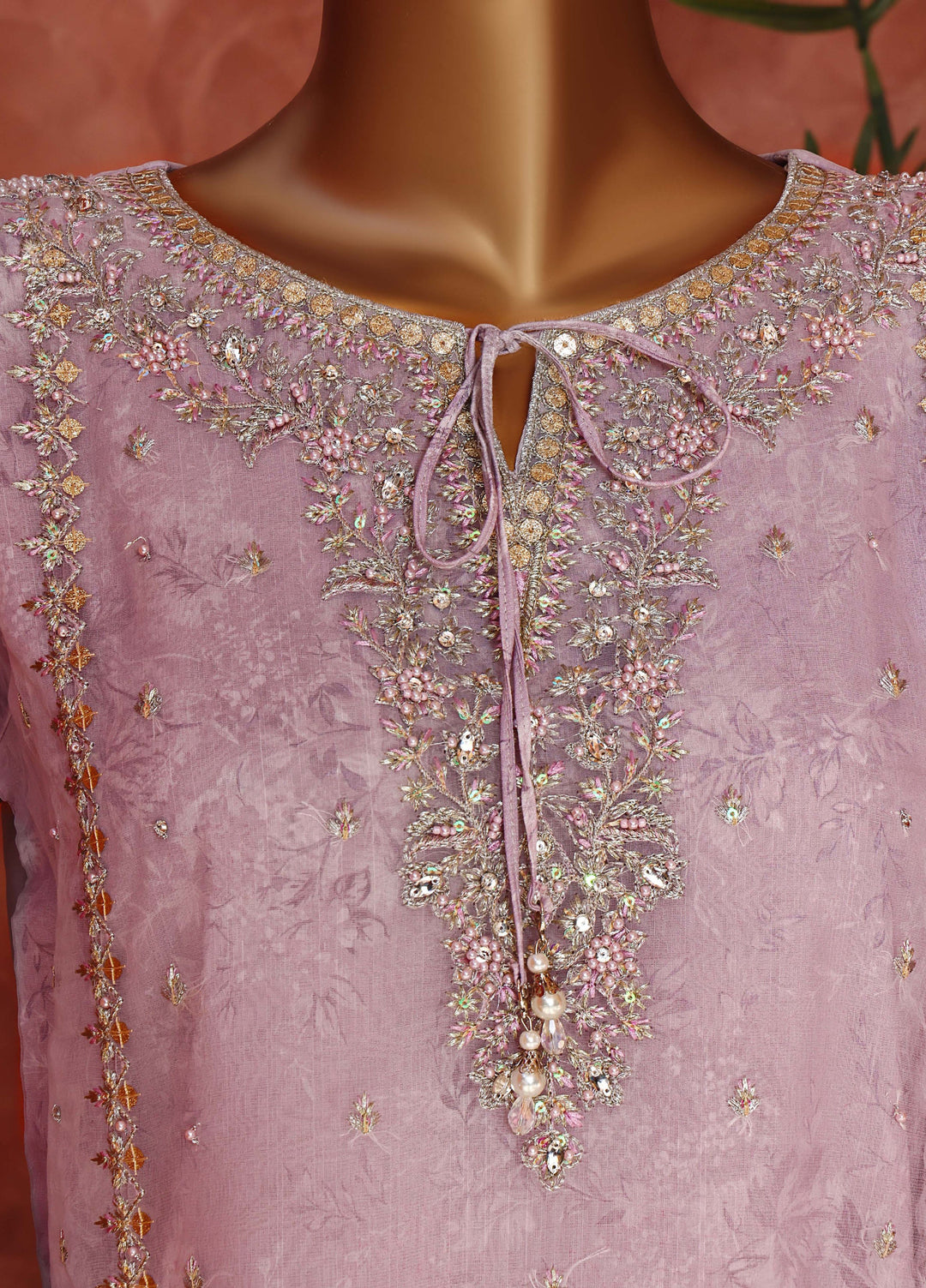 Shaahkaar by HZ Textiles RTW Embroidered Organza 3 Piece Suit HZ26PSO HZK-242 Purple - Festive Collection