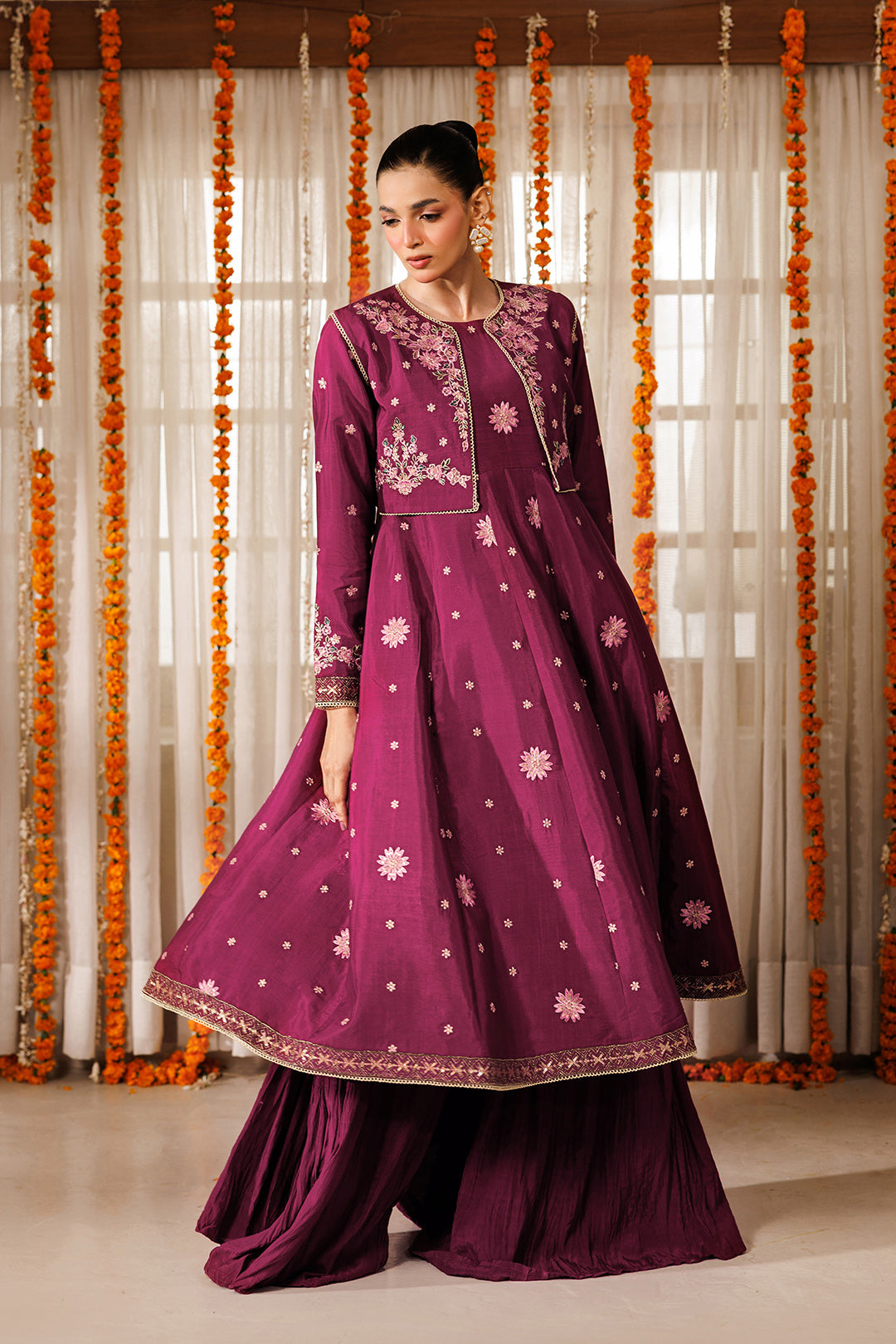 Noore Eid by Panache Women RTW Embroidered Raw Silk 4 Piece Suit Apsara - Eid Collection