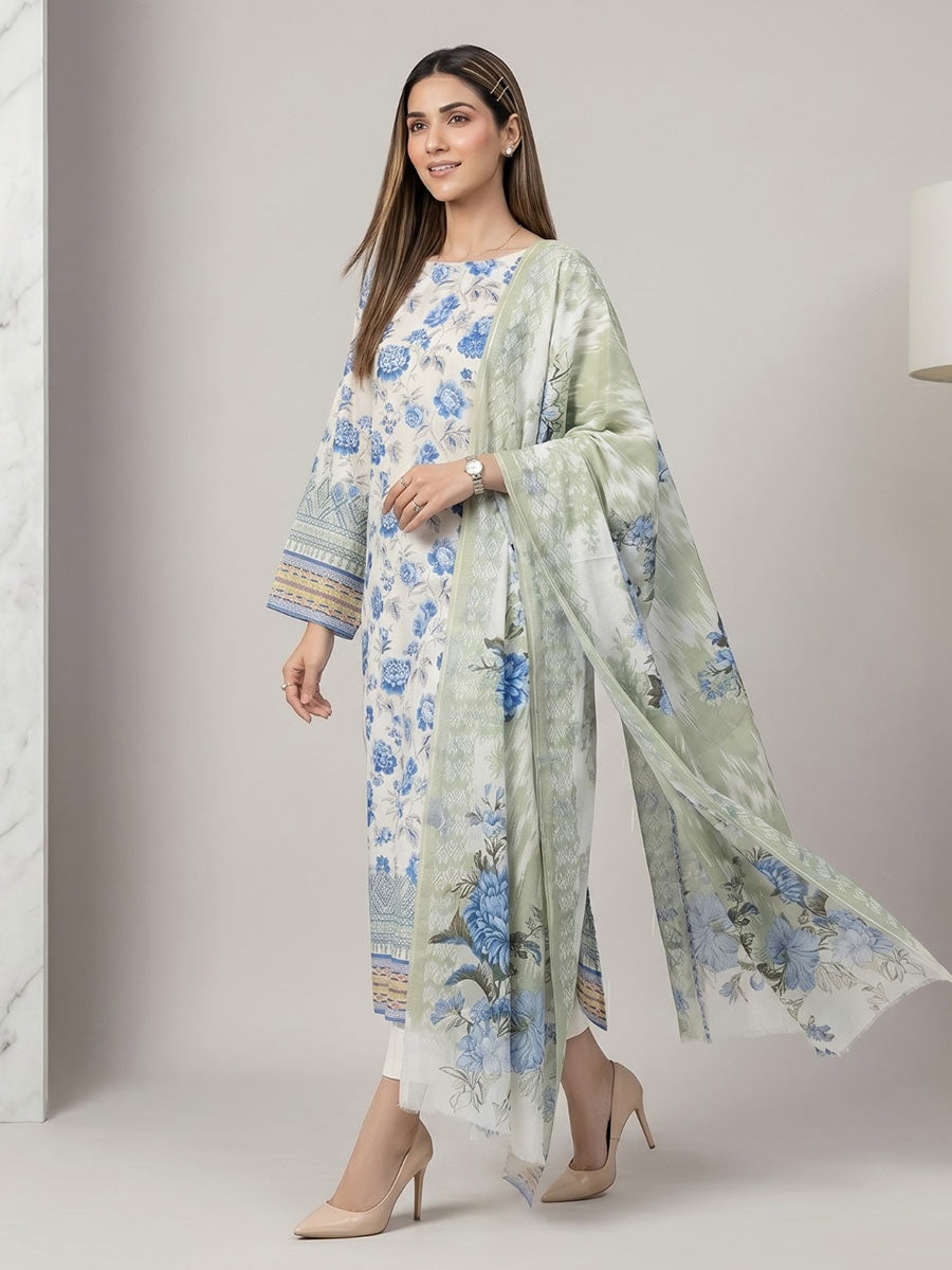 Salitex Unstitched Printed Lawn 3 Piece Suit SSW6U3P416 Summer Collection
