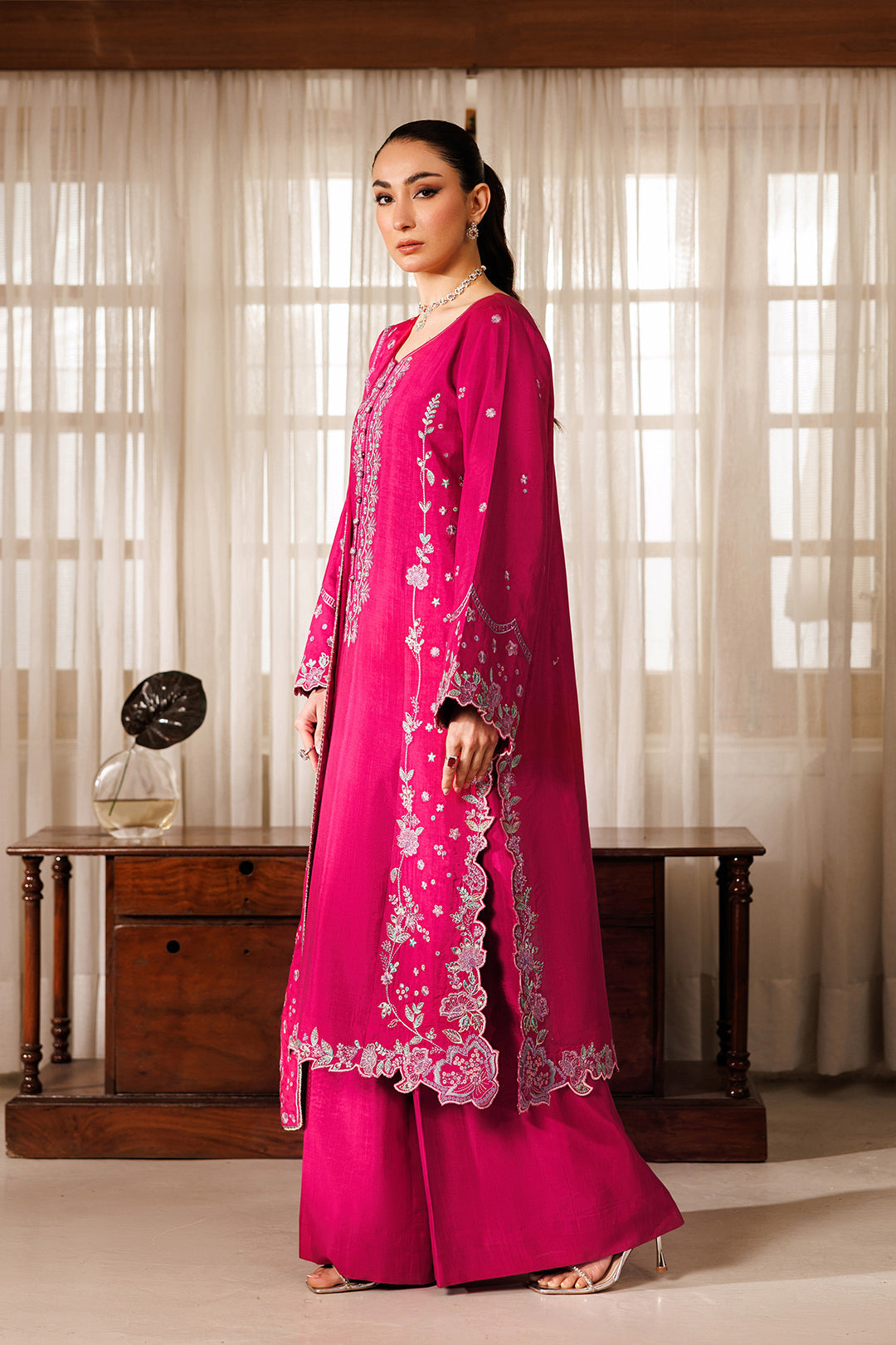 Noore Eid by Panache Women RTW Embroidered Raw Silk 3 Piece Suit Misha - Eid Collection