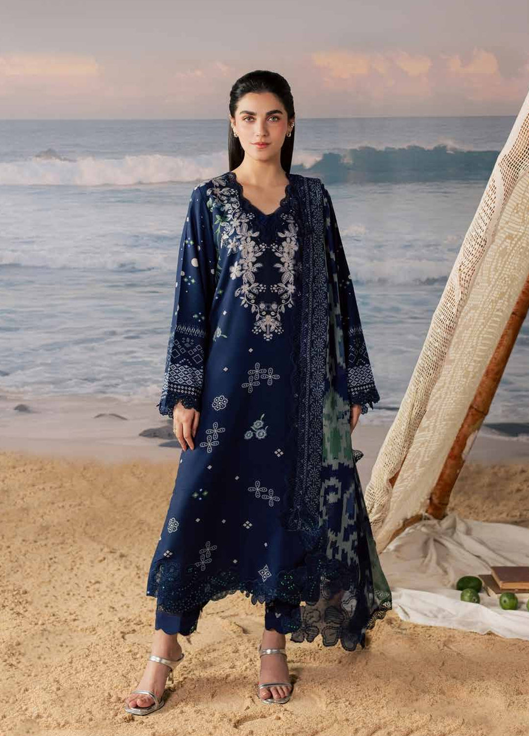 Daily Delights by Nureh Unstitched Embroidered Viscose Slub 3 Piece Suit NU26UDD DD-42 - Casual Collection