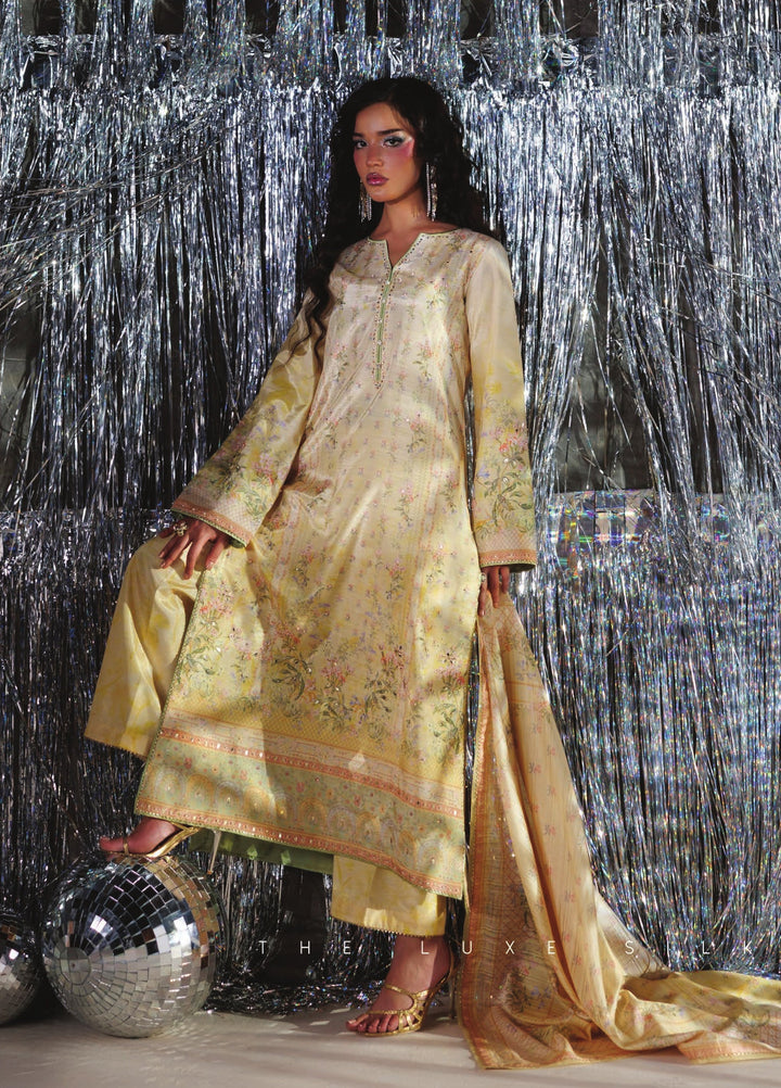 Luxe by Rang Rasiya Unstitched Printed Raw Silk 3 Piece Suit RR26ULS Perle - Festive Collection