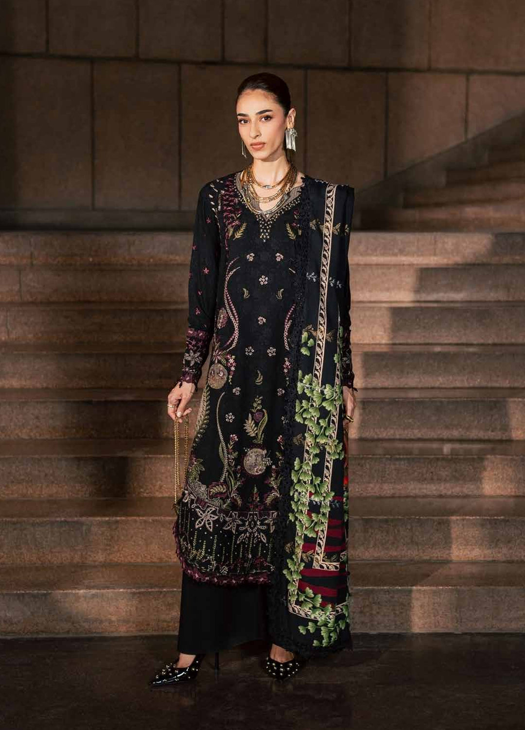 Maya by Nureh Unstitched Embroidered Jacquard Linen 3 Piece Suit NU26UMLJ NW-128 - Festive Collection