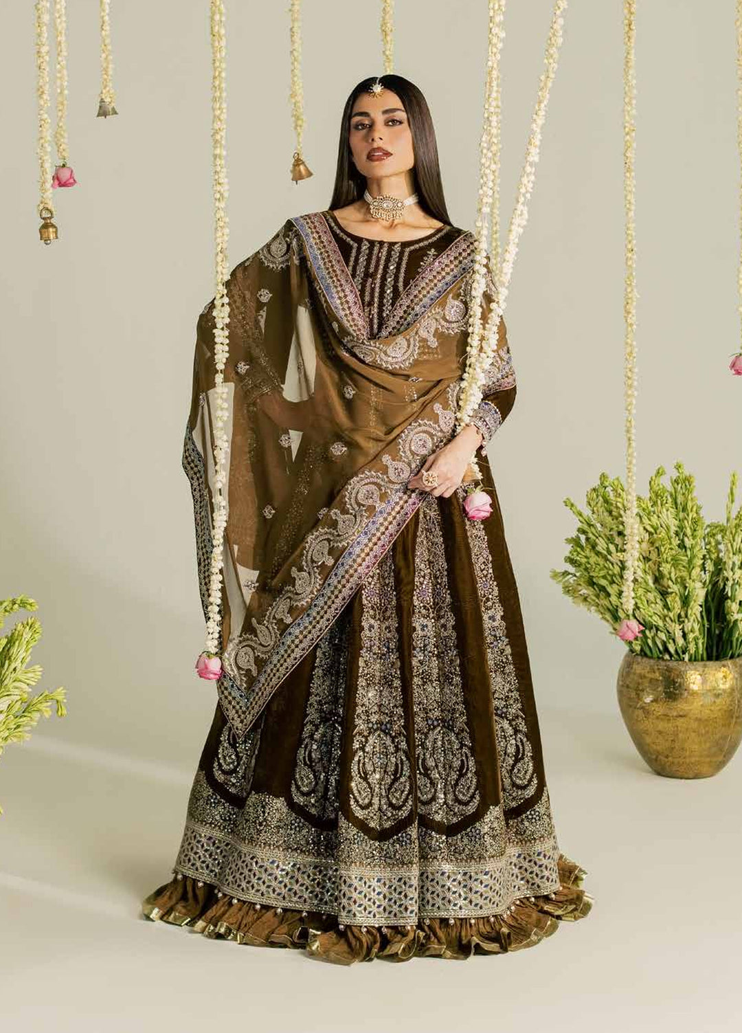 Maya by Nureh Unstitched Embroidered Velvet 3 Piece Suit NU26UMV NW-133 - Wedding Collection