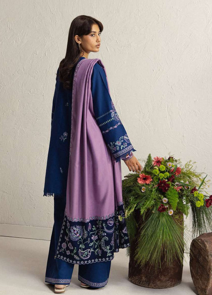 Coco by Zara Shahjahan Unstitched Khaddar 3 Piece Suit CZS26UKW NEELAM 4A - Winter Collection