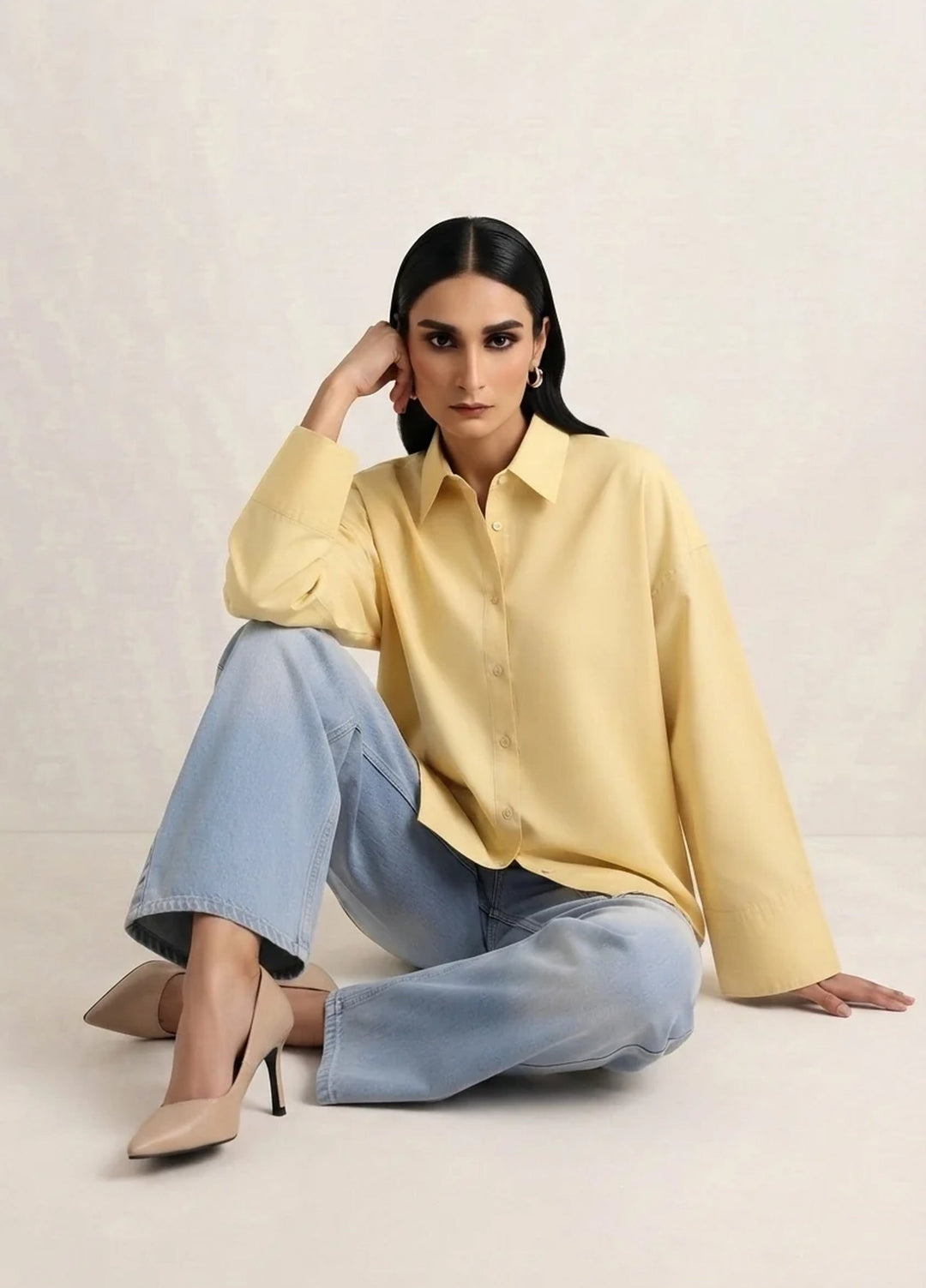 Menaal Women RTW Solids Silk 1 Piece LEMON ZEST - Western Collection