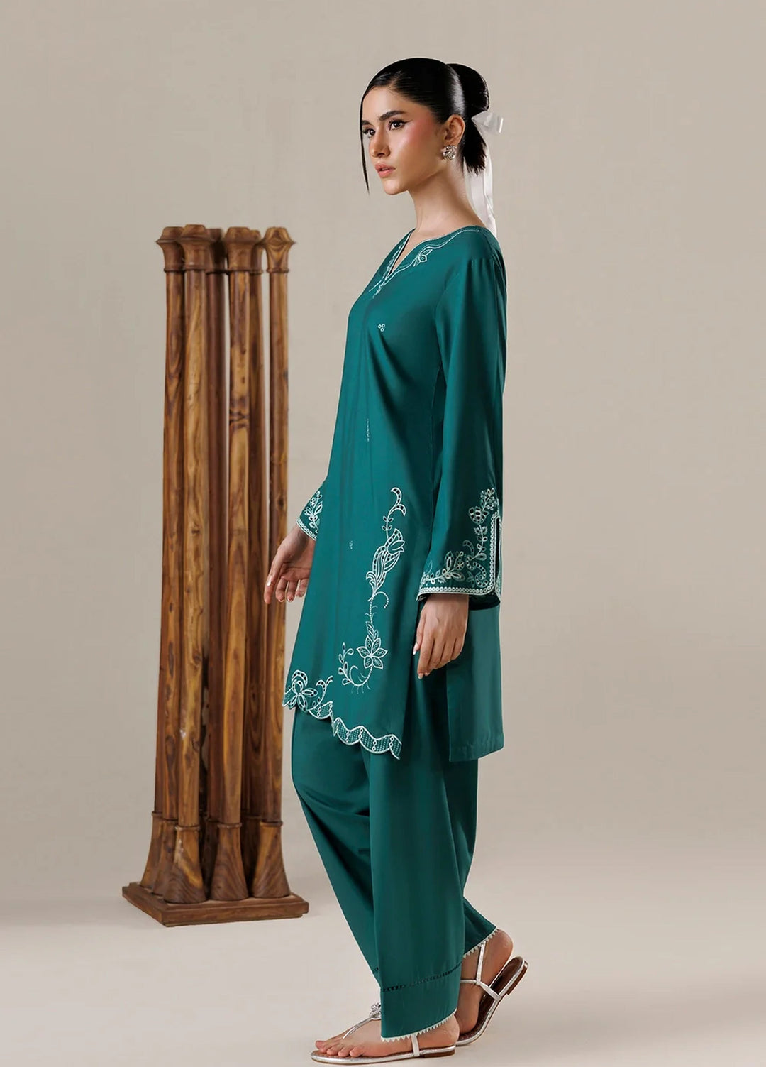 Azure Women RTW Embroidered Poly Co-Ord Sets Suit Opaline - Casual Collection