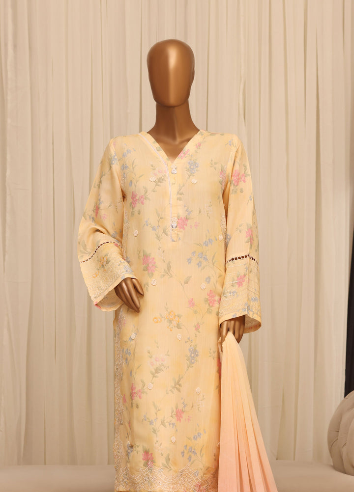 Majestic by HZ Textiles RTW Embroidered Raw Silk 3 Piece Suit HZ26RSM Buttermilk XRPE-3P-006 - Casual Collection