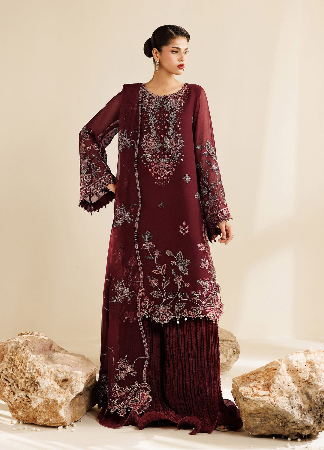 Sireine by Alizeh Fashion Unstitched Embroidered Chiffon 3 Piece Suit AF26UCS AF-CH-2290-STARLIGHT - Festive Collection