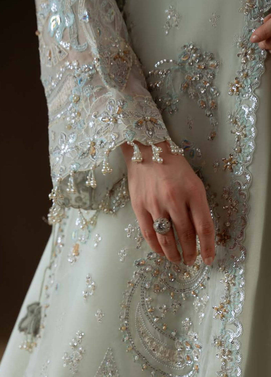 Ember by Aylin Unstitched Embroidered Organza 3 Piece Suit AY26UEW Celeste - Wedding Collection