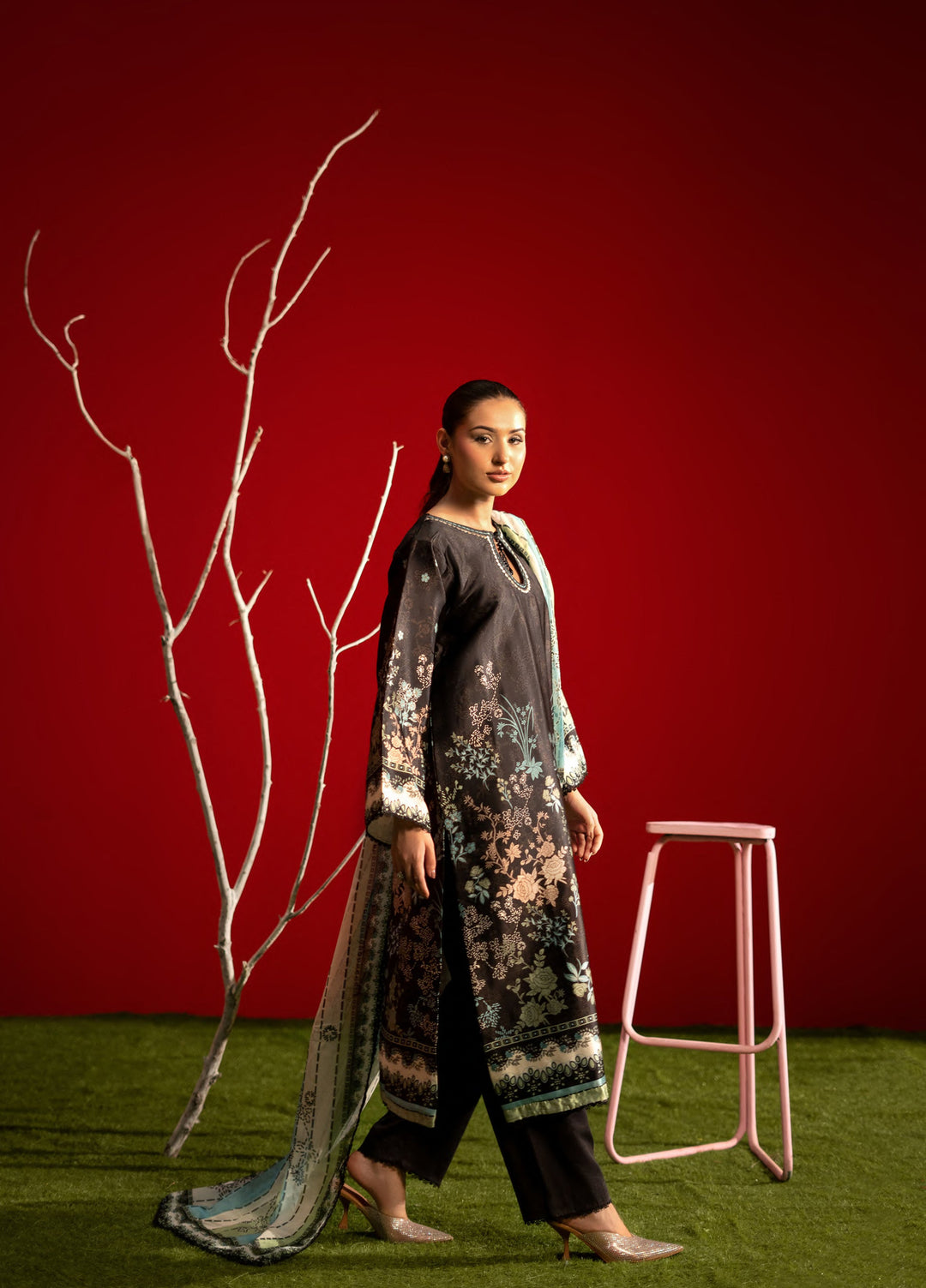 Marine by Rashid Textiles Unstitched Printed Luxury Silk 3 Piece Suit RT26USM D-3908 - Winter Collection