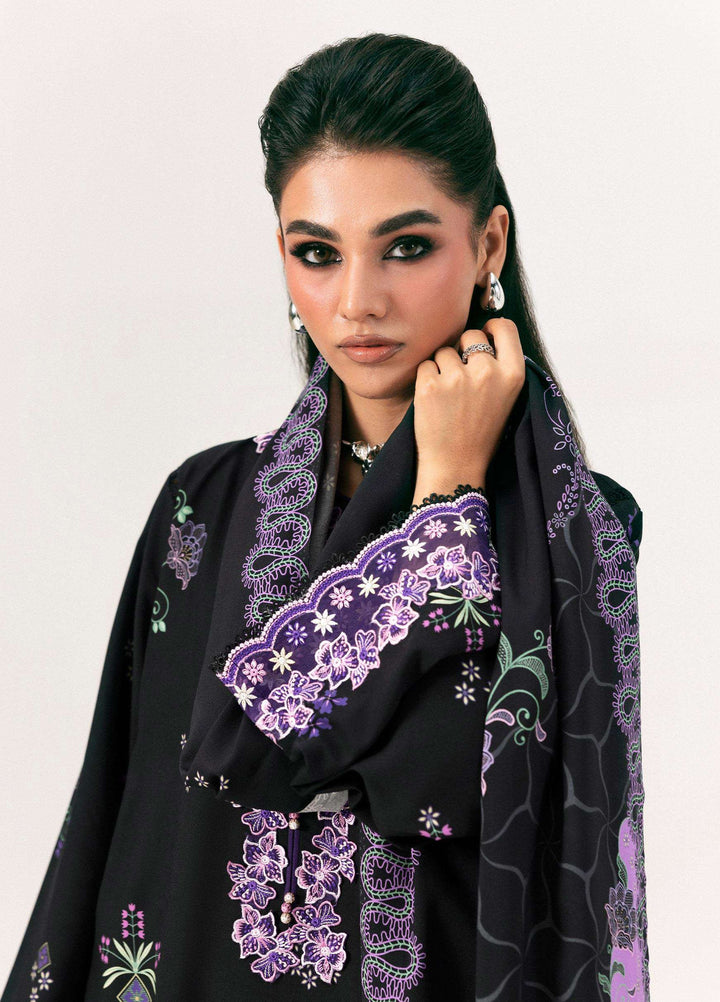 Q prints by Qalamkar Unstitched Embroidered Slub Linen 3 Piece Suit QLK26ULQ Sajal QPW-09B - Winter Collection