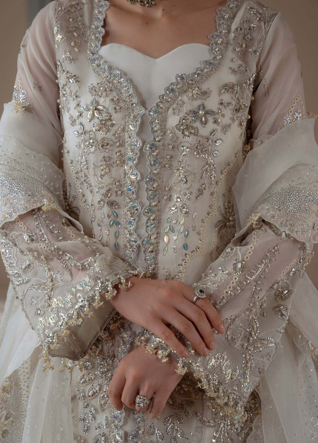 Ember by Aylin Unstitched Embroidered Organza 3 Piece Suit AY26UEW Serenity - Wedding Collection
