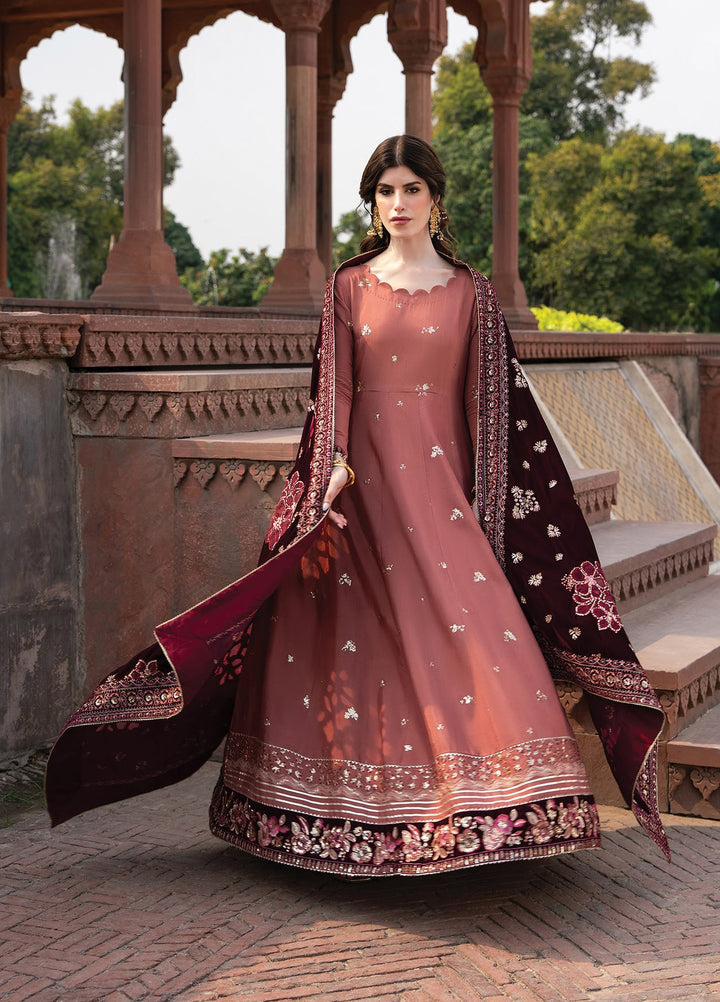 Mor by Xenia Formals Unstitched Embroidered Raw Silk 3 Piece Suit XE26UMV 03 Zabih - Festive Collection