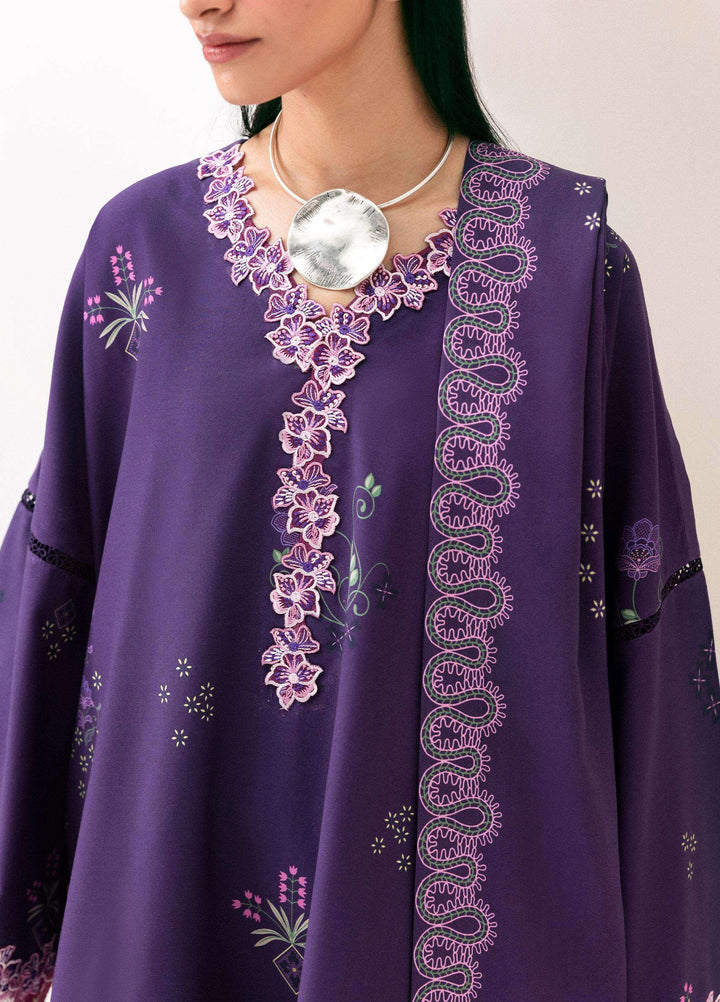 Q prints by Qalamkar Unstitched Embroidered Slub Linen 3 Piece Suit QLK26ULQ Ramsha QPW-09A - Winter Collection