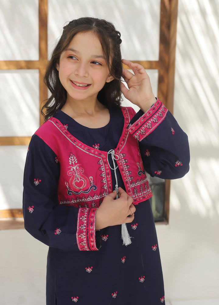 Khanak Girls RTW Embroidered Cotton 2 Piece Suit KST-135 - Casual Collection