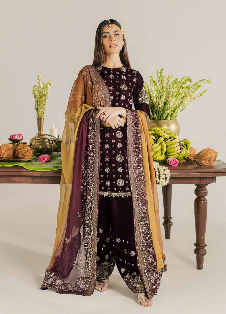 Maya by Nureh Unstitched Embroidered Velvet 3 Piece Suit NU26UMV NW-134 - Wedding Collection