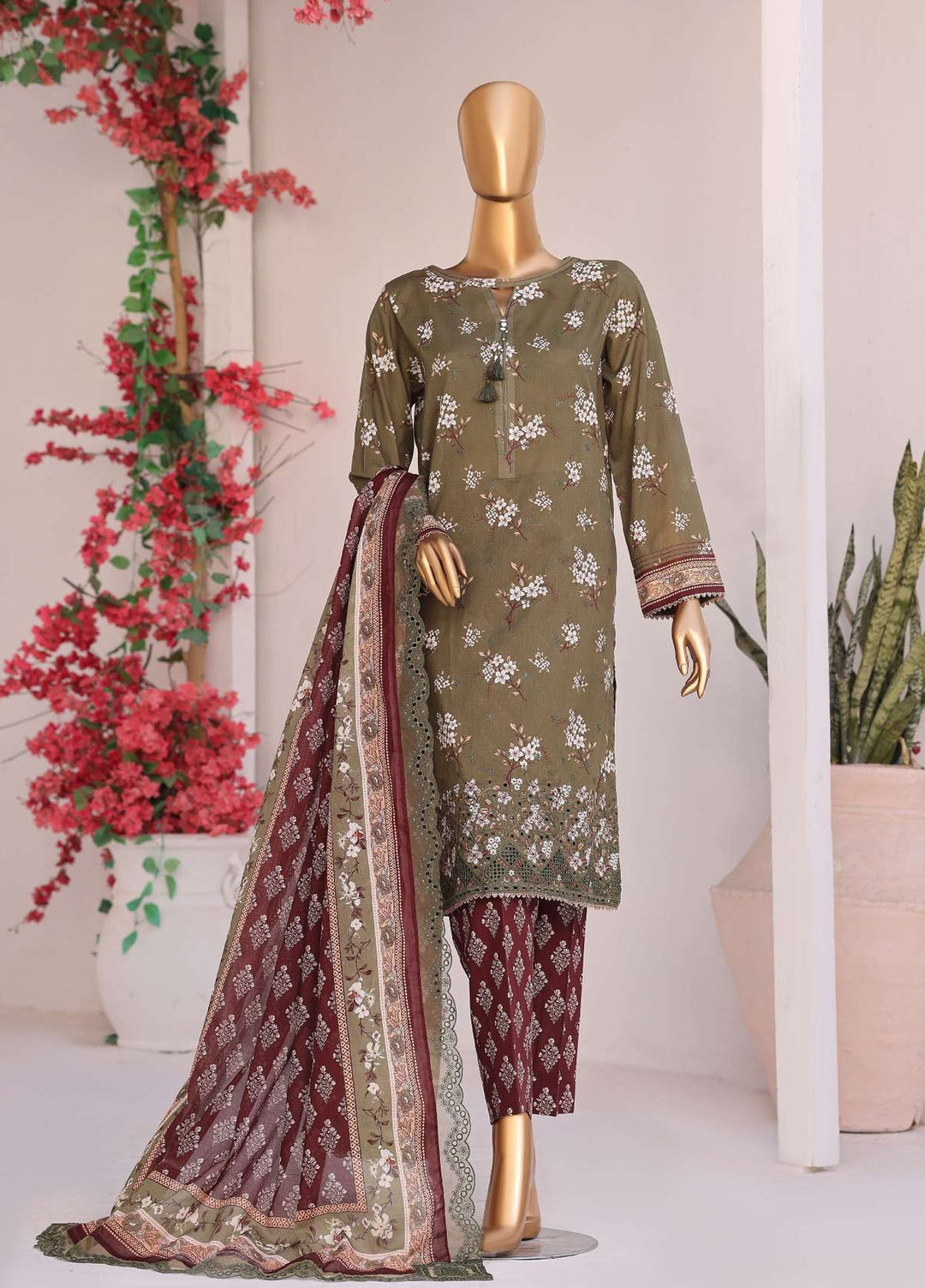 Satranga by HZ Textiles Unstitched Printed Lawn 3 Piece Suit HZ26USL SEC-1176 - Casual Collection
