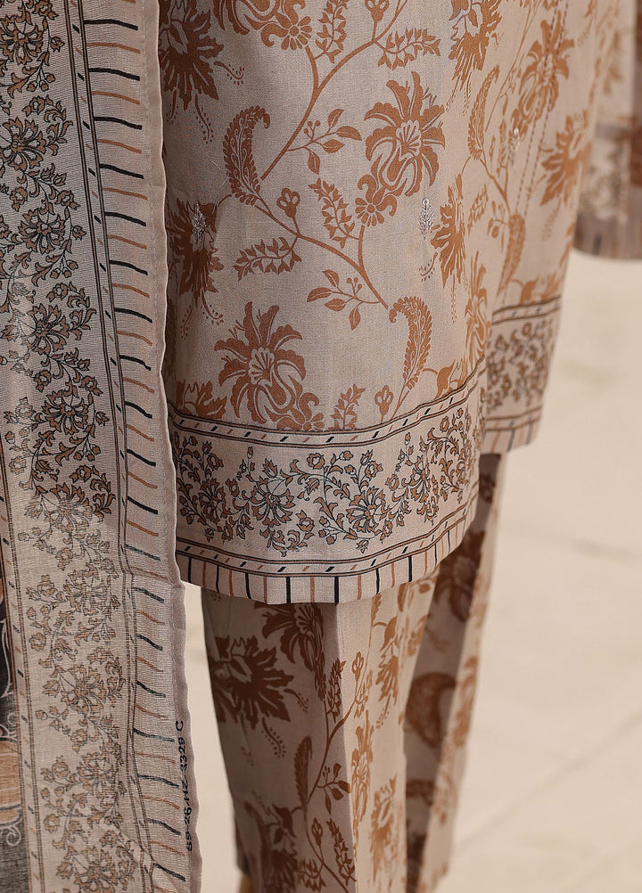 Identic by HZ Textiles Unstitched Embroidered Cotton 3 Piece Suit HZ26UCI PDW-3329-C - Casual Collection