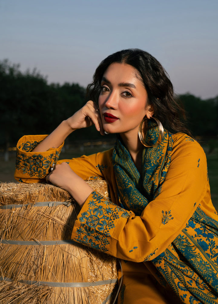 Manzil by Rashid Textiles Unstitched Embroidered Khaddar 3 Piece Suit RT26UKM D-1033 - Winter Collection