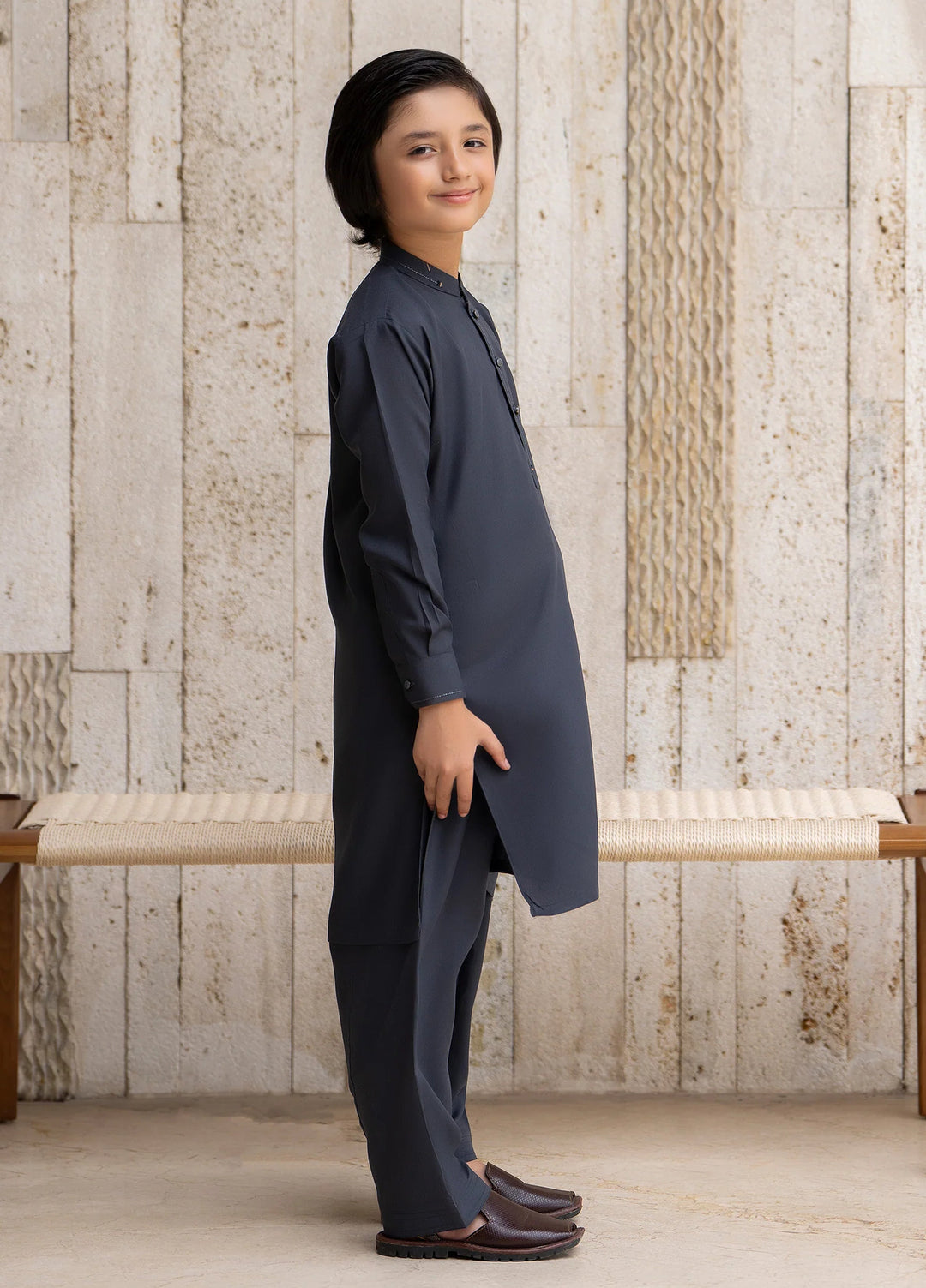 Buraq Boys RTW Solids Wash N Wear Kurta Shalwar Suit Eesa Casual Collection