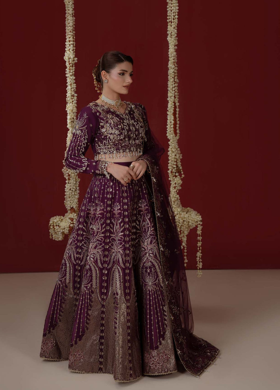 Ember by Aylin Unstitched Embroidered Raw Silk 3 Piece Suit AY26UEW Ethereal - Wedding Collection