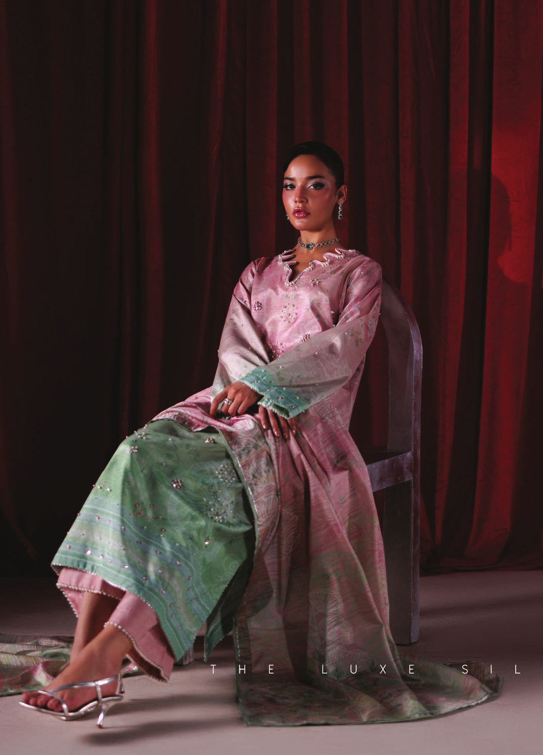 Luxe by Rang Rasiya Unstitched Printed Raw Silk 3 Piece Suit RR26ULS Zelie - Festive Collection