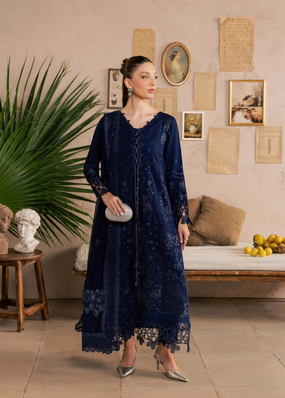 Nureh Unstitched Embroidered Karandi 3 Piece Suit NU26UKE NE-272 - Festive Collection