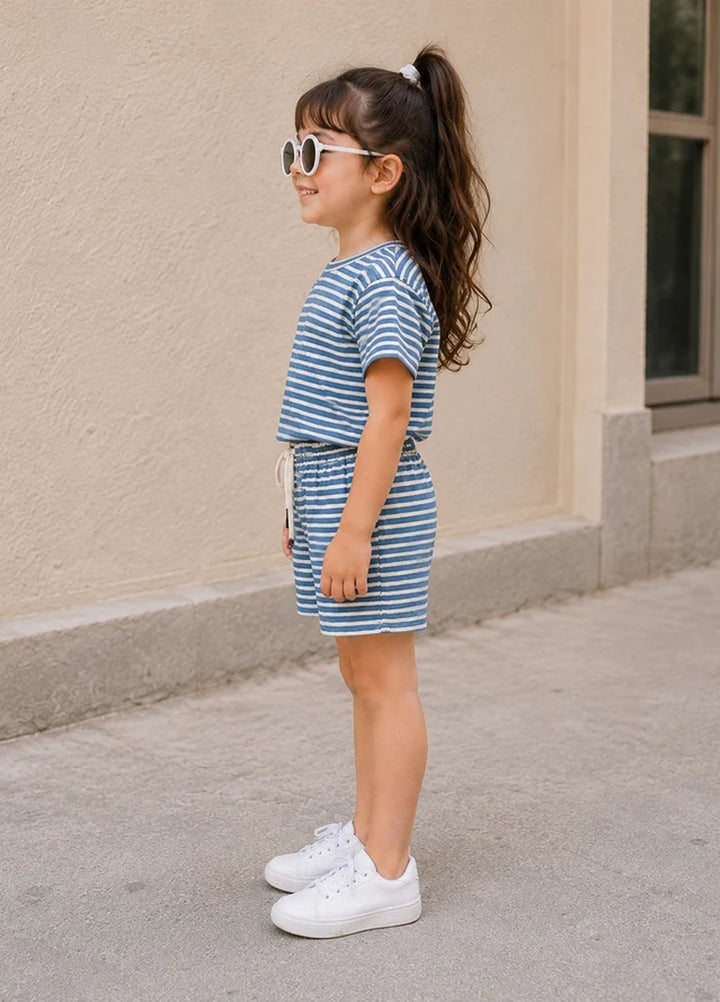BabyCo Kids RTW Printed Cotton Co-Ord Sets Suit Sorrento Unisex Stripe Lounge - Casual Collection