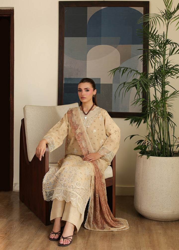 Sahl by Rashid Textiles Unstitched Embroidered Lawn Karandi 3 Piece Suit RT26USLK D-3916 - Casual Collection